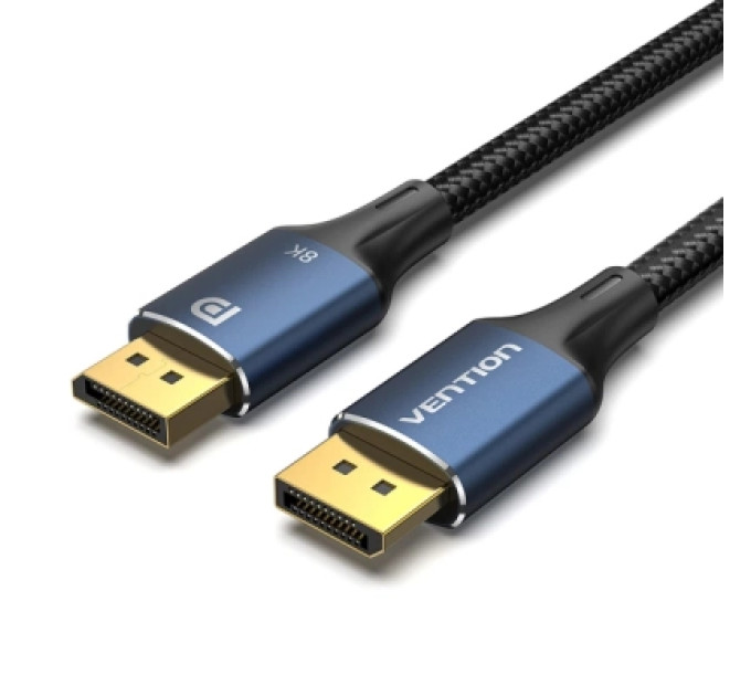 Кабель мультимедійний Cotton Braided DP Male to Male HD Cable 8K 3M Blue Aluminum Alloy Type Vention (HCELI)