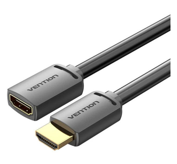 Vention Кабель мультимедійний HDMI-A Male to HDMI-A Female 4K HD Cable PVC Type 0.5M Black Vention (AHCBD)