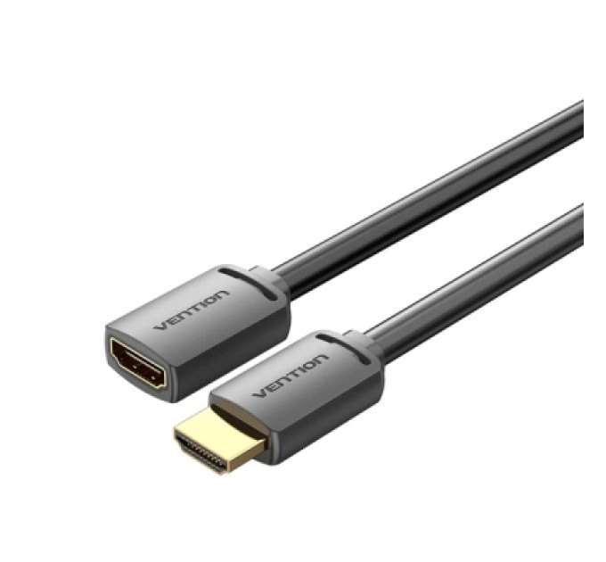 Кабель мультимедійний HDMI-A Male to HDMI-A Female 4K HD Cable PVC Type 0.5M Black Vention (AHCBD)