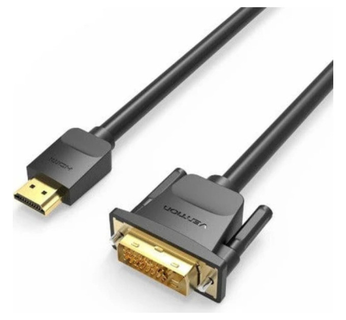 Кабель мультимедійний HDMI to DVI Cable 1.5M Black Vention (ABFBG)