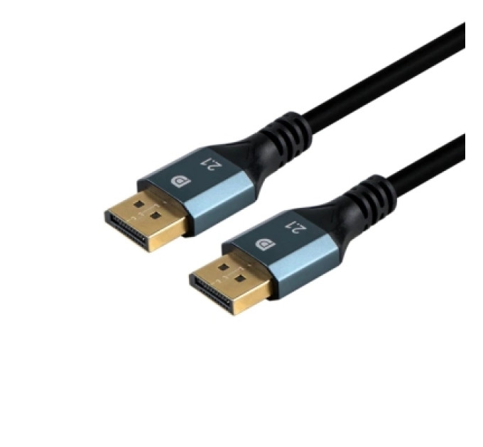 Кабель мультимедійний Fabric Braided DP 2.1 Male to Male 80G HD Cable 3M Gray Aluminum Alloy Type Vention (HGCHI)