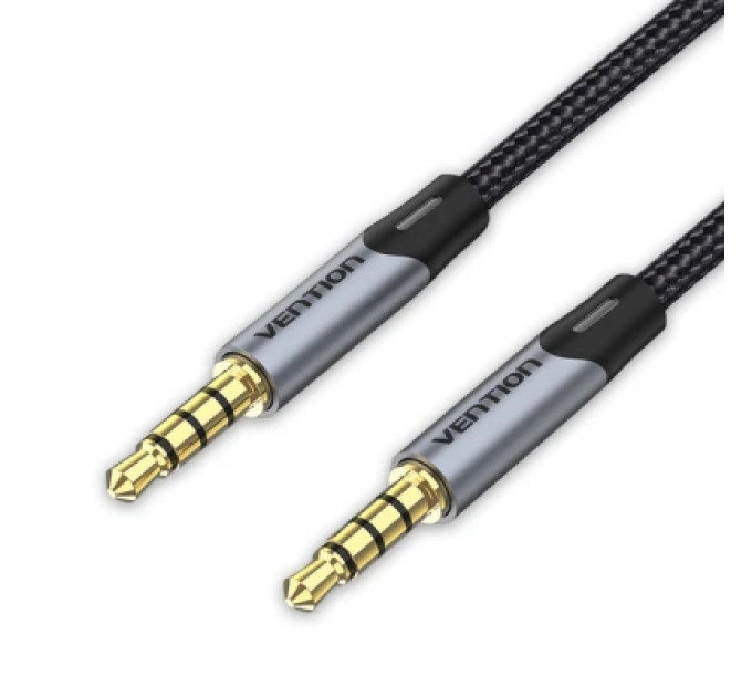 Кабель мультимедійний TRRS 3.5MM Male to Male Aux Cable 1.5M Gray Vention (BAQHG)