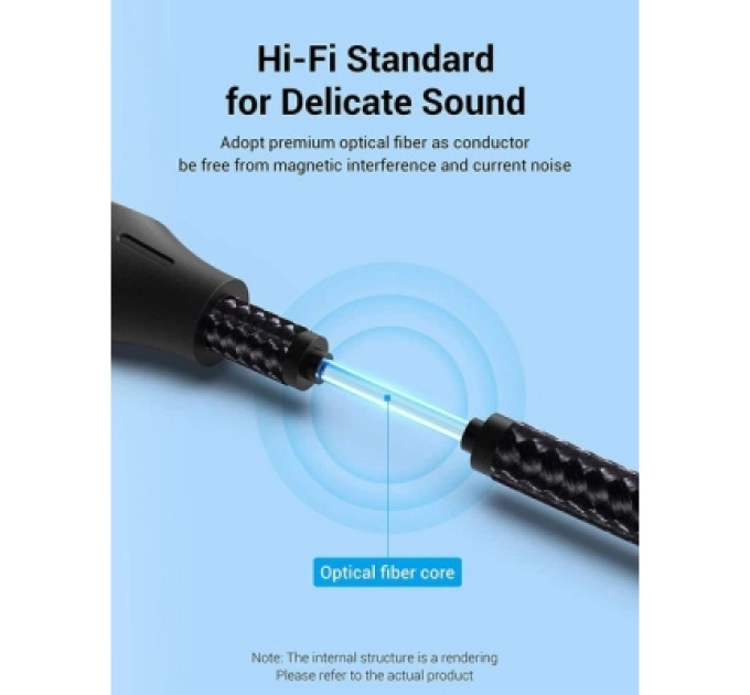 Кабель мультимедійний Optical Fiber Audio Cable Aluminum Alloy Type 2M Gray Vention (BAVHH)