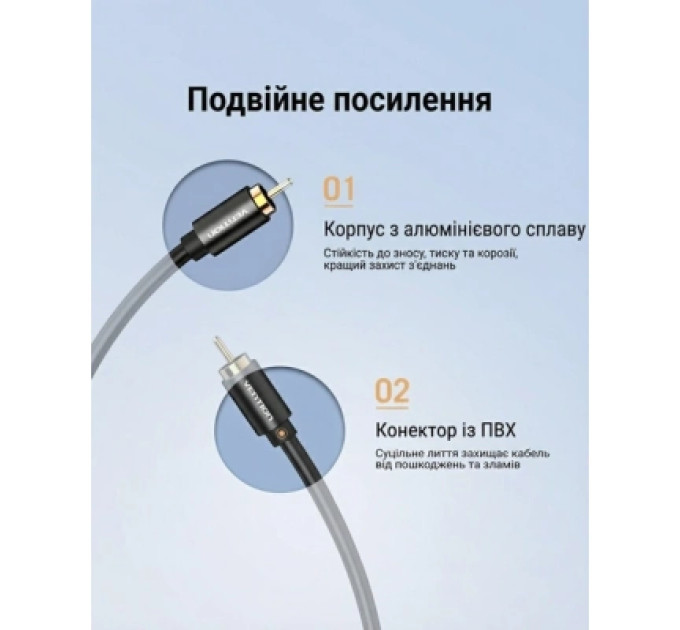Кабель мультимедійний Coaxial Digital Audio Cable 1M Black Metal Type Vention (VAB-R09-B100)
