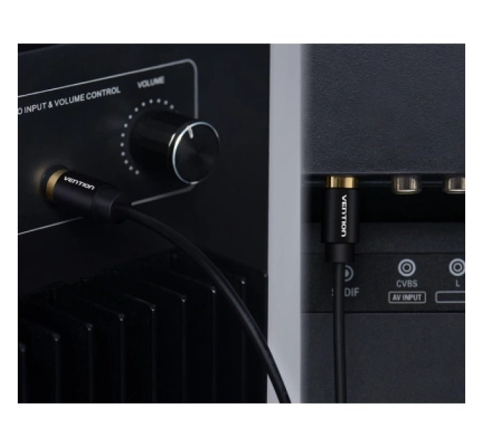 Кабель мультимедійний Coaxial Digital Audio Cable 1M Black Metal Type Vention (VAB-R09-B100)