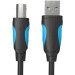 Vention Кабель для принтера USB2.0 A Male to B Male Print Cable 1.5M Black Vention (VAS-A16-B150)