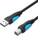 Vention Кабель для принтера USB2.0 A Male to B Male Print Cable 1.5M Black Vention (VAS-A16-B150)