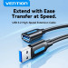 Vention Дата кабель USB 3.2 A Male to A Female Extension Round Cable 1.5M Black PVC Type Vention (CBOBG)