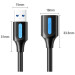 Vention Дата кабель USB 3.2 A Male to A Female Extension Round Cable 2M Black PVC Type Vention (CBOBH)