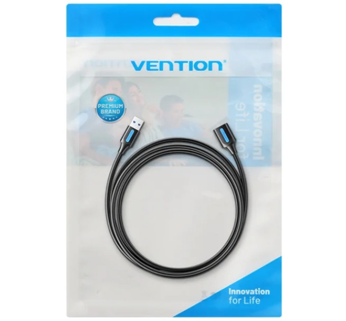 Vention Дата кабель USB 3.2 A Male to A Female Extension Round Cable 2M Black PVC Type Vention (CBOBH)