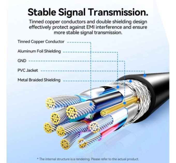 Дата кабель USB 3.2 A Male to A Female Extension Round Cable 2M Black PVC Type Vention (CBOBH)