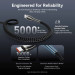 Дата кабель Nylon Braided USB 2.0 C Male to C Male 5A Cable 1.2M Black Zinc Alloy Type Vention (CTYBAV)