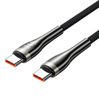 Дата кабель Nylon Braided USB 2.0 C Male to C Male 5A Cable 1.2M Black Zinc Alloy Type Vention (CTYBAV)