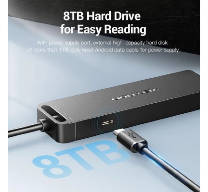 Зчитувач флеш-карт 2-in-1 USB 3.0 A Card Reader (SD+TF) Black Dual Drive Letter 0.15M Vention (CLPBB)
