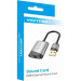 Vention Звукова плата USB External Sound Card 0.15M Gray Metal Type Vention (CDKHB)