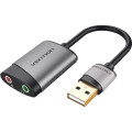 Vention Звукова плата USB External Sound Card 0.15M Gray Metal Type Vention (CDKHB)