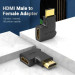 Vention Перехідник HDMI 90 Degree Male to Female Vertical Flat Adapter Black Vention (AIPB0)