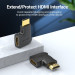 Vention Перехідник HDMI 90 Degree Male to Female Vertical Flat Adapter Black Vention (AIPB0)