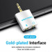 Vention Перехідник 4 Pole 3.5mm Male to 2*3.5mm Female Audio Adapter Silvery Metal Type Vention (BDBW0)