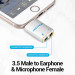 Vention Перехідник 4 Pole 3.5mm Male to 2*3.5mm Female Audio Adapter Silvery Metal Type Vention (BDBW0)