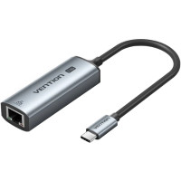 Перехідник USB-C to 2.5 Gigabit Ethernet Adapter 0.15M Gray Aluminum Alloy Type Vention (CFTHB)