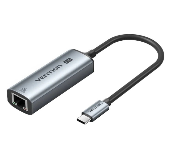 Vention Перехідник USB-C to 2.5 Gigabit Ethernet Adapter 0.15M Gray Aluminum Alloy Type Vention (CFTHB)