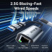 Vention Перехідник USB-C + USB-A to 2.5 Gigabit Ethernet Adapter 0.15M Gray Aluminum Alloy Type Vention (CFUHB)