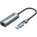 Vention Перехідник USB-C + USB-A to 2.5 Gigabit Ethernet Adapter 0.15M Gray Aluminum Alloy Type Vention (CFUHB)
