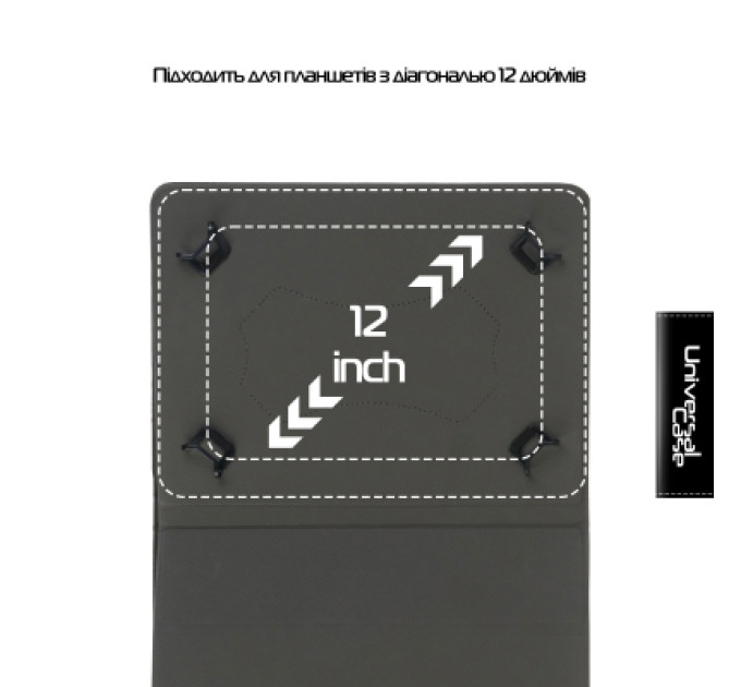 Чохол до планшета Armorstandart Silicone Hooks 12 Universal Tablet Black (ARM91206)