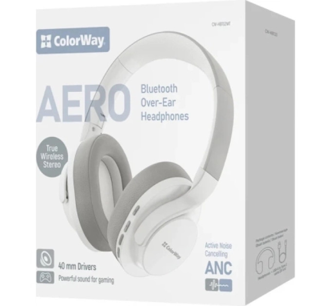 ColorWay Навушники ColorWay Aero ANC White/Gray (CW-HBT02WT)
