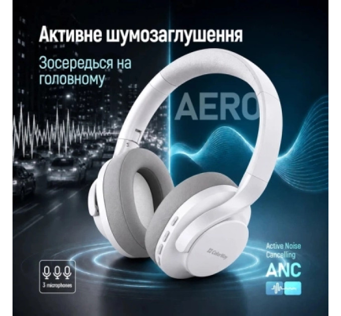 ColorWay Навушники ColorWay Aero ANC White/Gray (CW-HBT02WT)