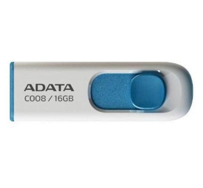 ADATA USB флеш накопичувач ADATA 16GB C008 White USB 2.0 (AC008-16G-RWE)