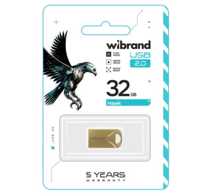 Wibrand USB флеш накопичувач Wibrand 32GB Hawk Gold USB 2.0 (WI2.0/HA32M1G)
