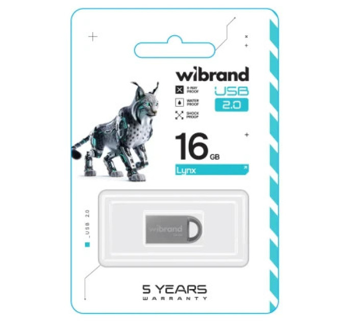Wibrand USB флеш накопичувач Wibrand 16GB lynx Silver USB 2.0 (WI2.0/LY16M2S)