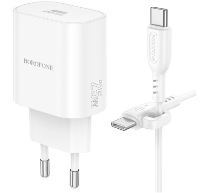 BOROFONE Зарядний пристрій BOROFONE BN26 Fuente USB-C PD20W + cable USB-C to USB-C White (6941991120251)