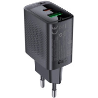 Зарядний пристрій Acefast A78 1xUSB-C PD20W + 1xUSB-A GaN Black (6974316283256)