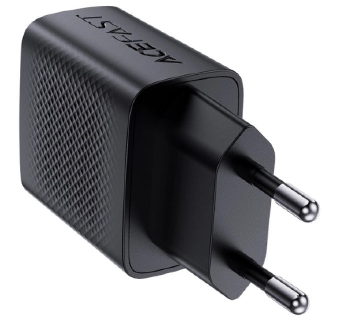 Acefast Зарядний пристрій Acefast A78 1xUSB-C PD20W + 1xUSB-A GaN Black (6974316283256)