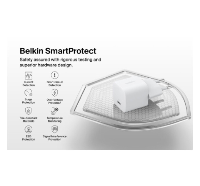 Belkin Зарядний пристрій Belkin USB-C PD25W PPS white (WCA012KQWH)