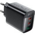 Acefast Зарядний пристрій Acefast 2xUSB-C + 1xUSB 67W GaN black (6974316284048)
