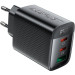 Acefast Зарядний пристрій Acefast 2xUSB-C + 1xUSB 67W GaN black (6974316284048)