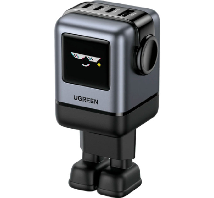 Ugreen Зарядний пристрій Ugreen 1xUSB + 3xUSB-C GaN 100W Robot X688 gray (45515B)