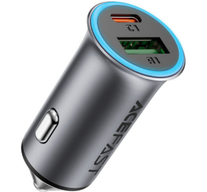 Acefast Зарядний пристрій Acefast 1xUSB-C + 1xUSB 95W car adapter B16 black (6974316284970)