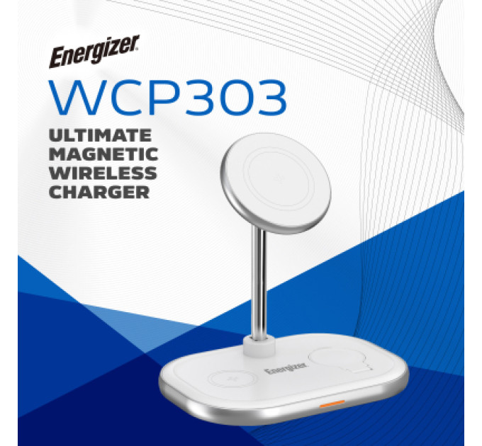Energizer Зарядний пристрій Energizer 15W 3-in-1 magnetic wireless white (WCP303)