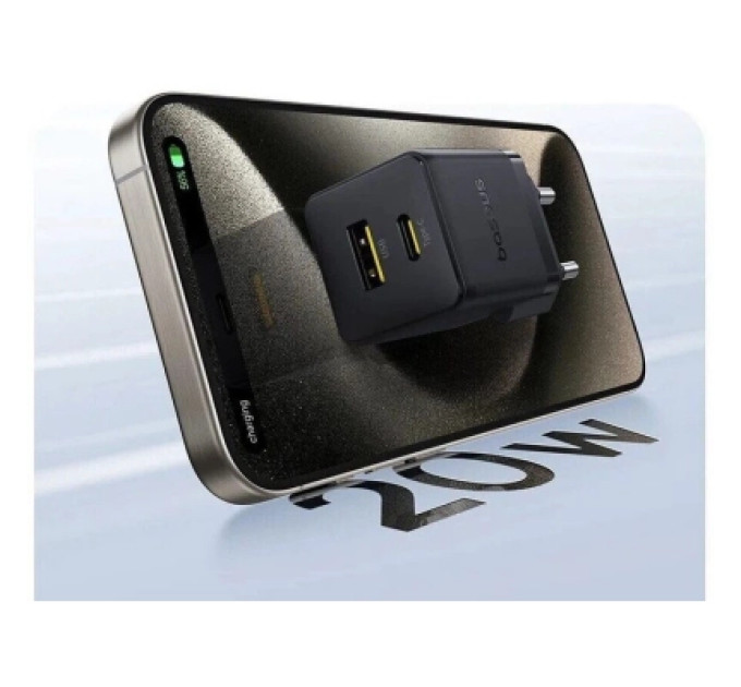 Baseus Зарядний пристрій Baseus 1xUSB-C PD20W + 1xUSB + cable USB-C to USB-C white (P10111608113-01)