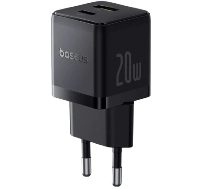 Baseus Зарядний пристрій Baseus 1xUSB-C PD20W + 1xUSB + cable USB-C to USB-C white (P10111608113-01)