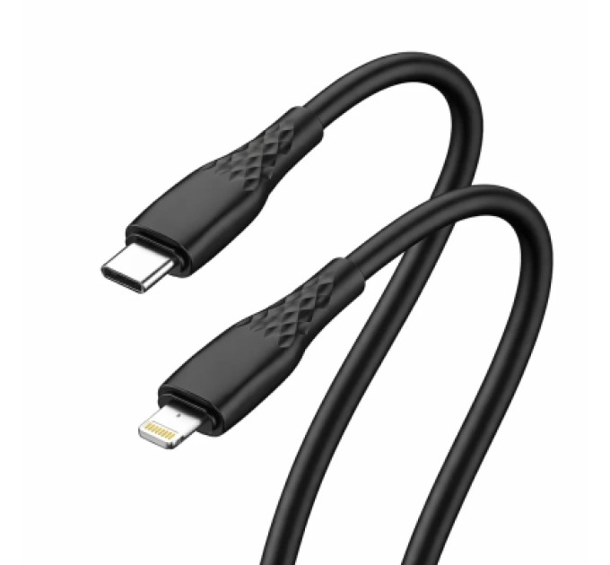 ColorWay Дата кабель USB-C to Lightning 1.0m PD30W textured PVC black ColorWay (CW-CBPDCL094-BK)