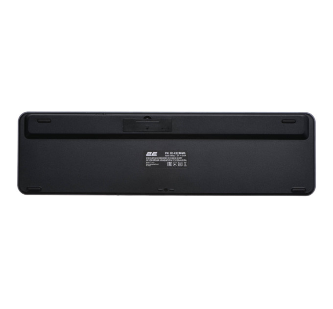 2E Клавіатура мембранна 2E KS240 110key, WL/BT, EN/UK/RU, сіро-чорний