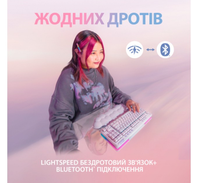 Logitech Клавіатура Logitech G715 Aurora Wireless Gaming GX Brown Lightspeed/Bluetooth UA Off-White (920-010465)