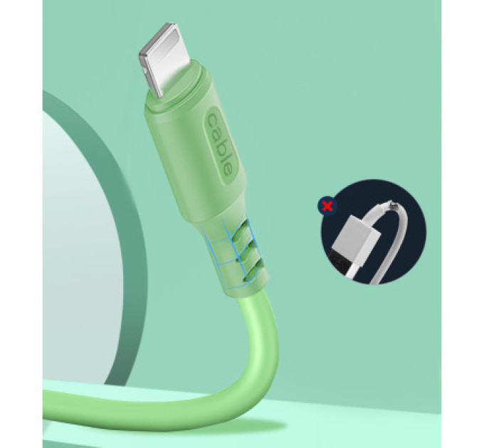 Дата кабель USB 2.0 AM to Micro 5P 1.0m soft silicone green ColorWay (CW-CBUM042-GR)