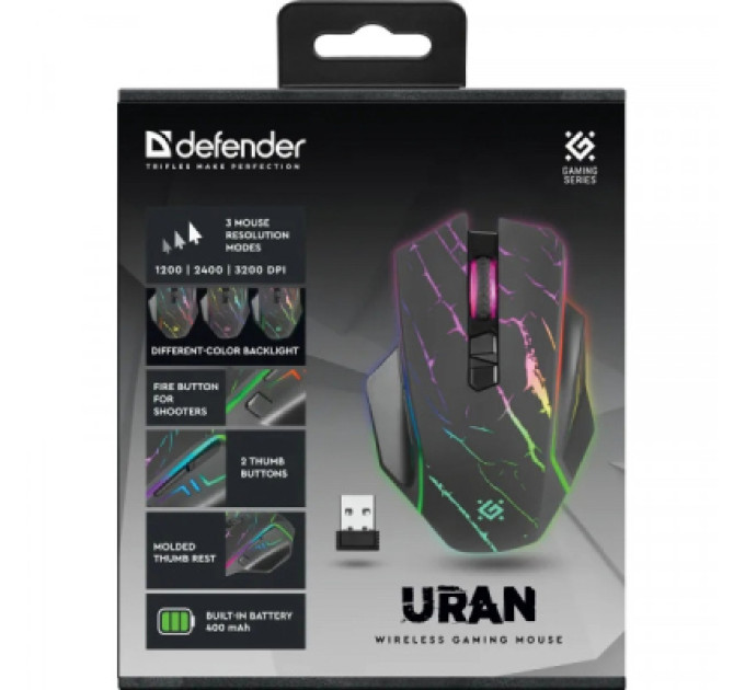 Мишка Defender Uran GM503 Wireless Black (52503)